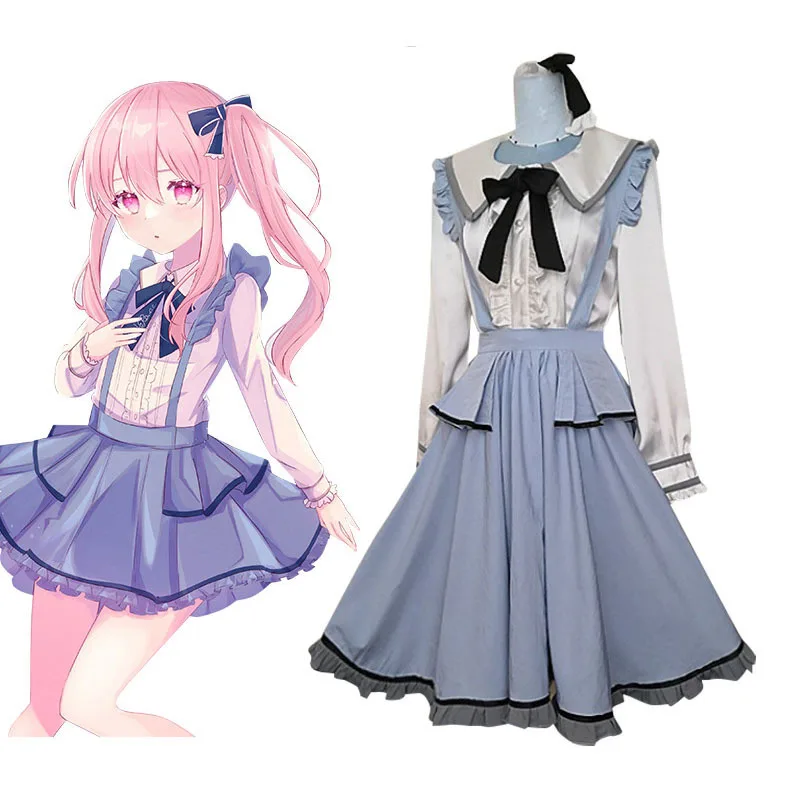 

Akiyama Mizuki Cosplay Costumes Shirt Dress Colorful Stage Feat Uniform Daily Lovely Maid DressRole Play Female Anime Cosplay