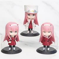3pcs Q Version Zero Two Darling In The Franxx Fashiona Desktop Ornament Figurines Cute Anime Girl Toy Model Statue Surprise Gift