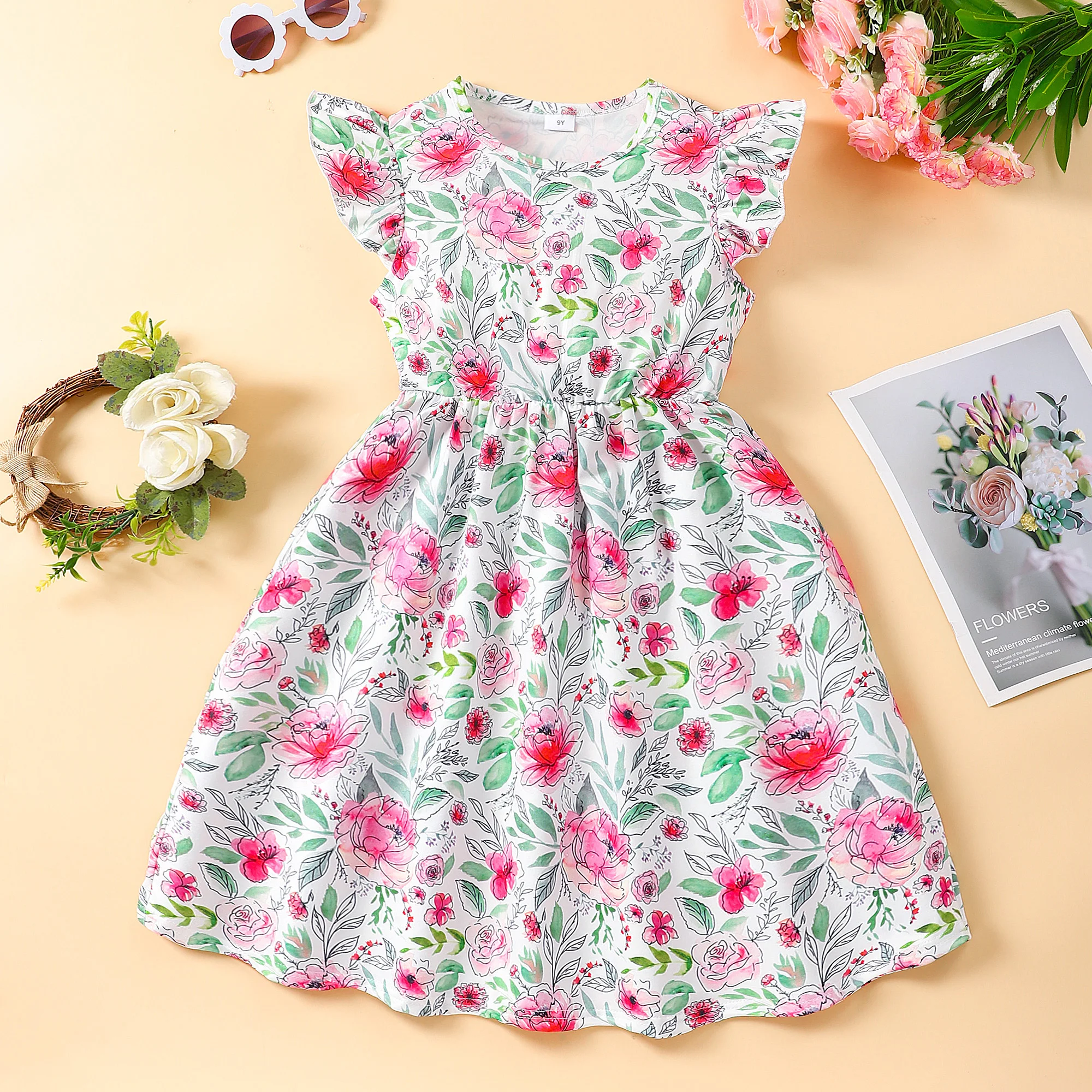 Teens Dress Kids Girl Clothes 8 9 10 11 12 Years Old Short Sleeve Summer Fashion Casual Butterfly Birthday Gift Children Dresses