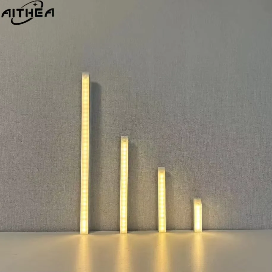 

Ultra-thin Motion Sensor LED Bar Light USB Rechargeable Long Strip Tube Lamp Mirror Cabinet Kitchen Wardrobe Night Light