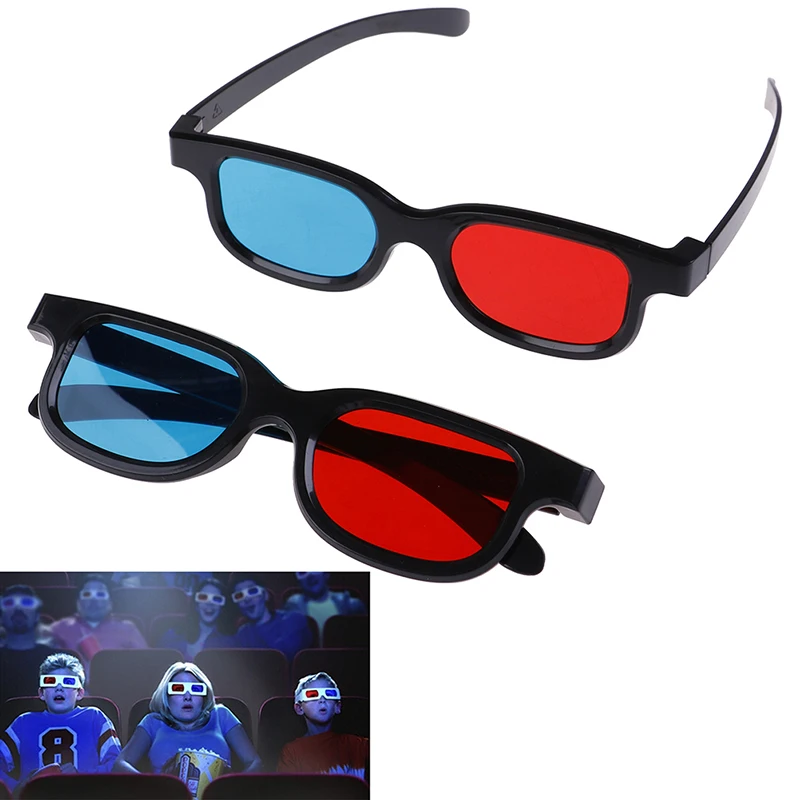 High Quality Black Frame Red Blue Universal 3D Glasses For Dimensional Anaglyph Movie Game DVD 3D Glasses Perspective Glasses