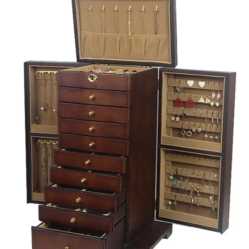 

High-End Exquisite Large Capacity Solid Wood Jewelry Box