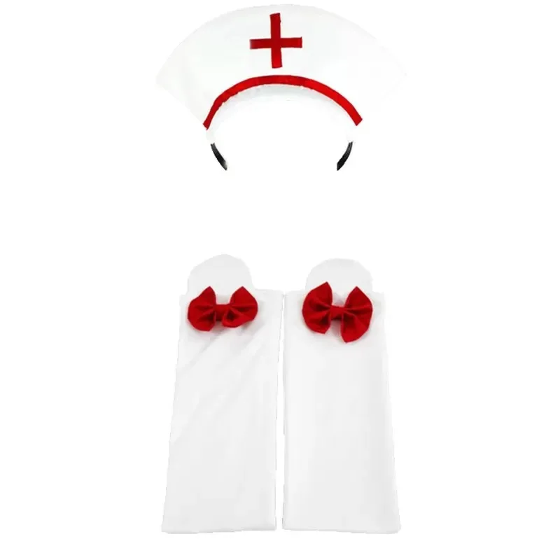 

COSda@lol game sexy Akali nurse dress cosplay costume Halloween Costumes with socks and hat Customized made any size 11COSda@