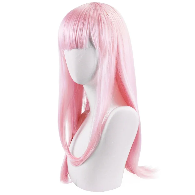 Hair Anime DARLINGFRANXX ZERO TWO Long Cosplay Role Play Pink Color Cos Wig