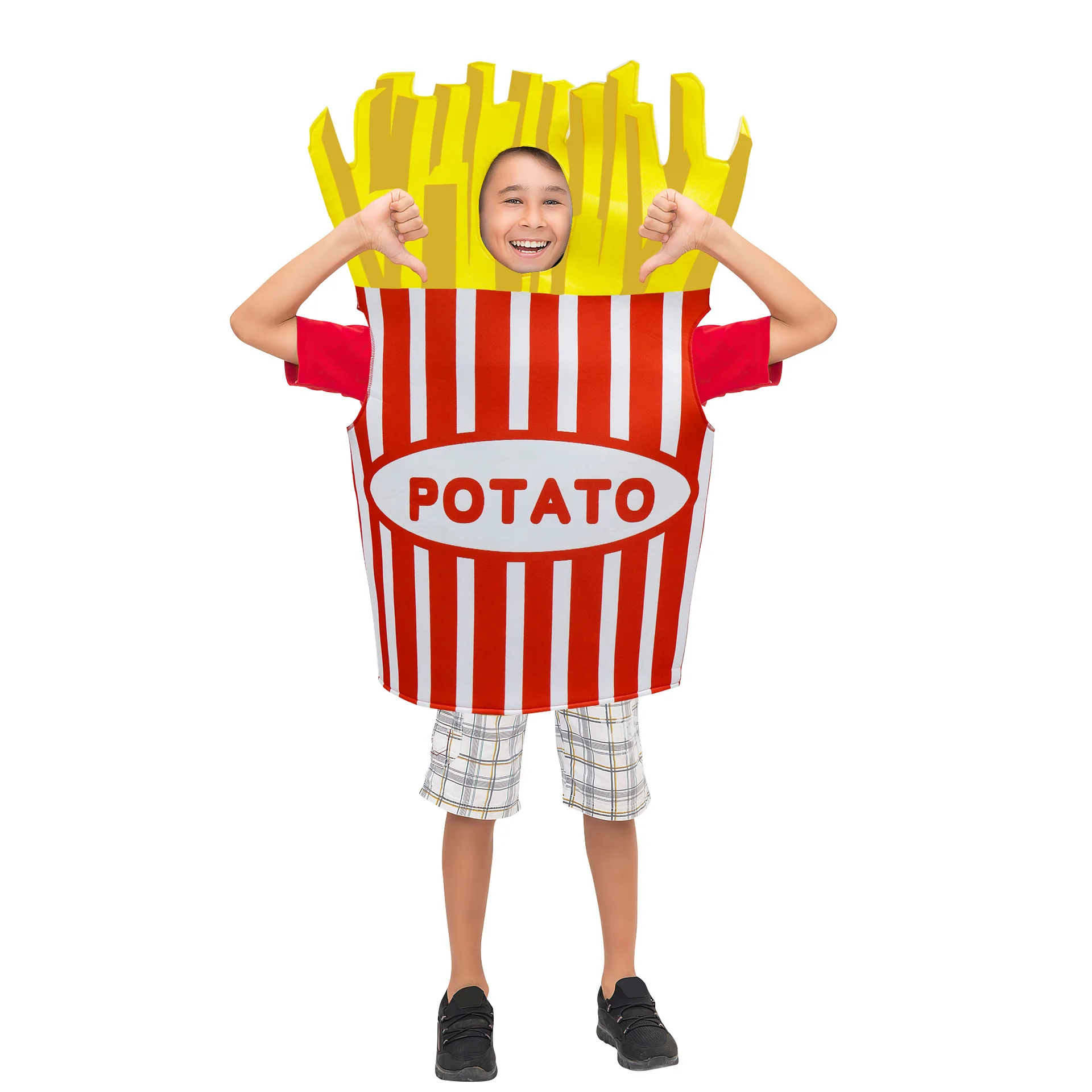 Halloween Cosplay French Fries Costumes Kids Snack Party Ketchup Tomato Paste Chocolates Butter Sauce Mustard Funny Clothing