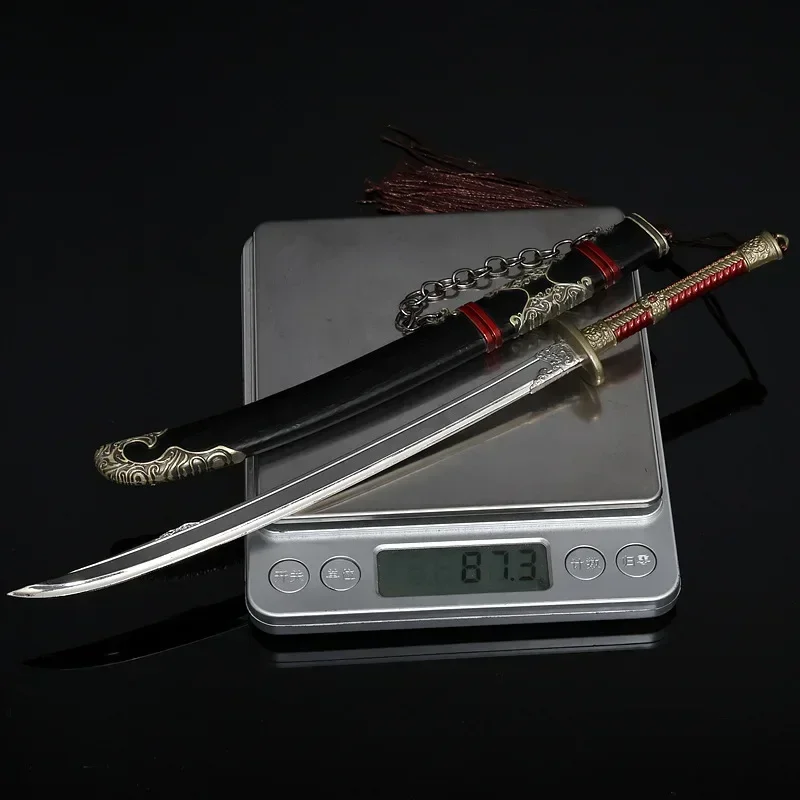 22 cm/8.66in De Vlam Imperial Guards Film Perifere Raging Mes Speelgoed Zwaard Metalen Ambachtelijke Modellen Samurai Katana met schede Geschenken