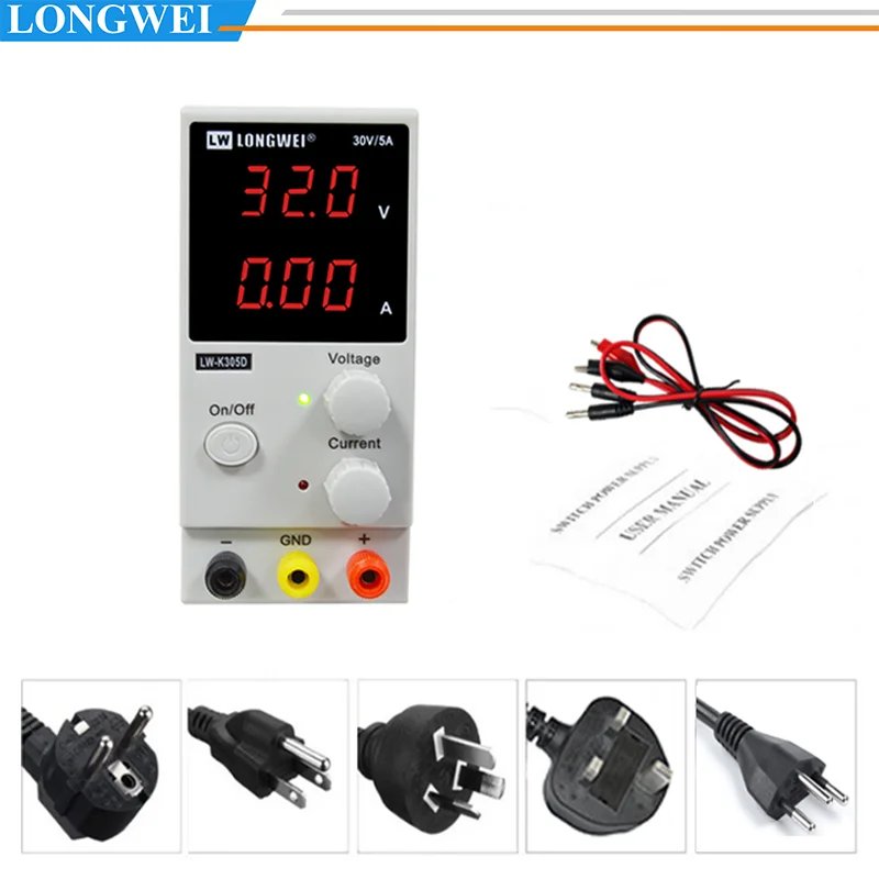 롱웨이 LWK305D 30V 5A 가변 정전압 DC 전원 공급 장치 (실험실 테스트 및 배터리 충전용)