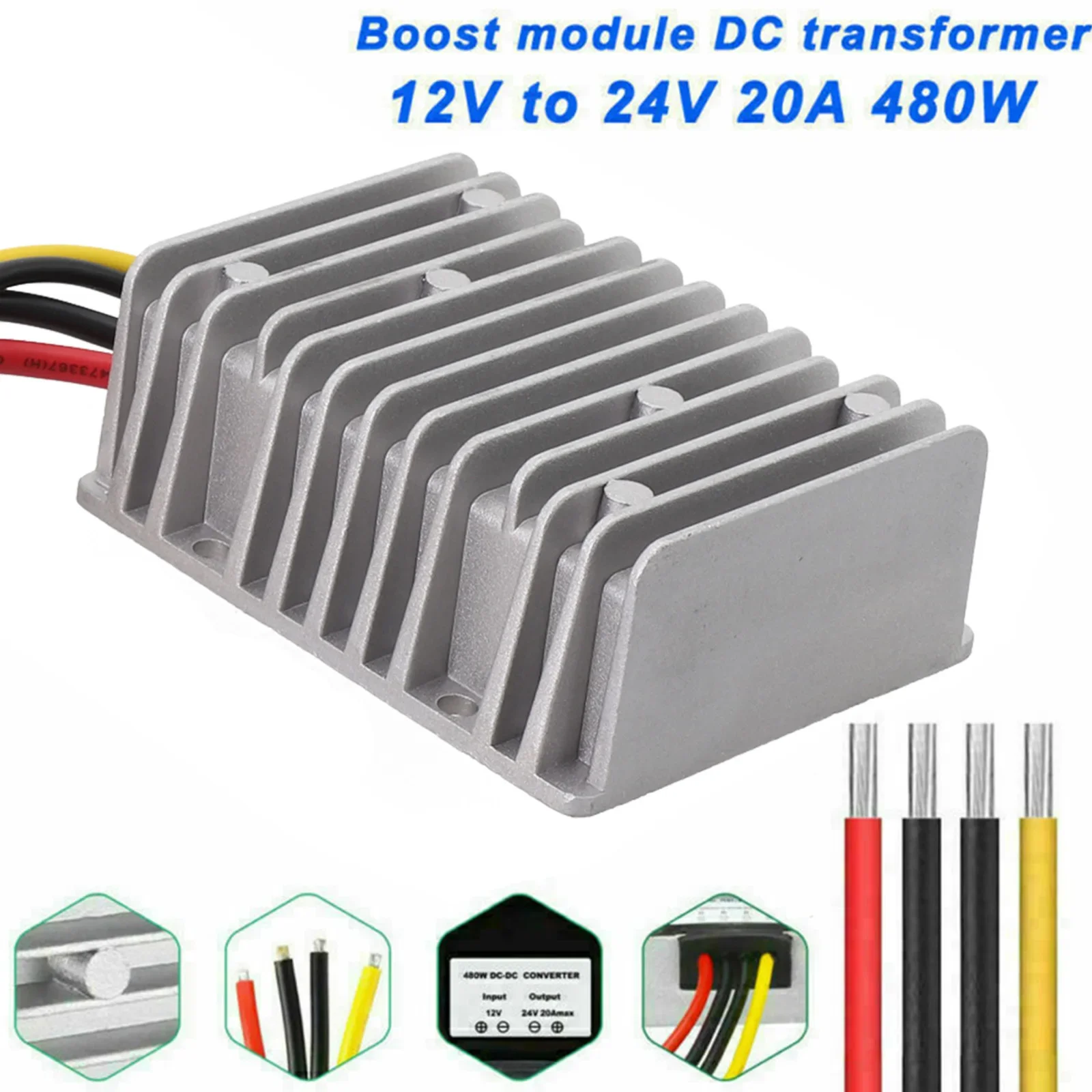 DC 12V To 24V 48V Step Up DC Converter Voltage Regulator Boost Module Stablizer Waterproof Housing Converter For Vehicles