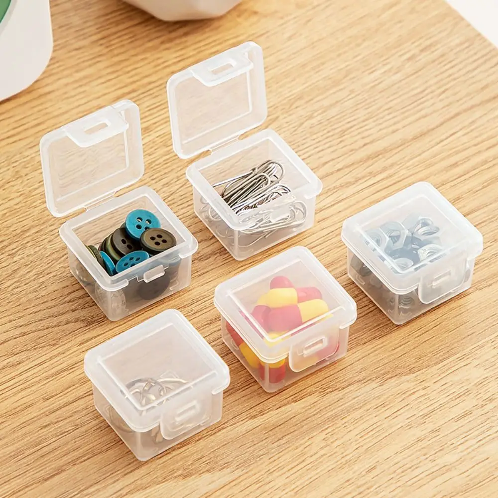 with Lid Transparent Storage Box Multi-purpose Plastic Storage Case ID Card Organizer Photocard Small Thing Container