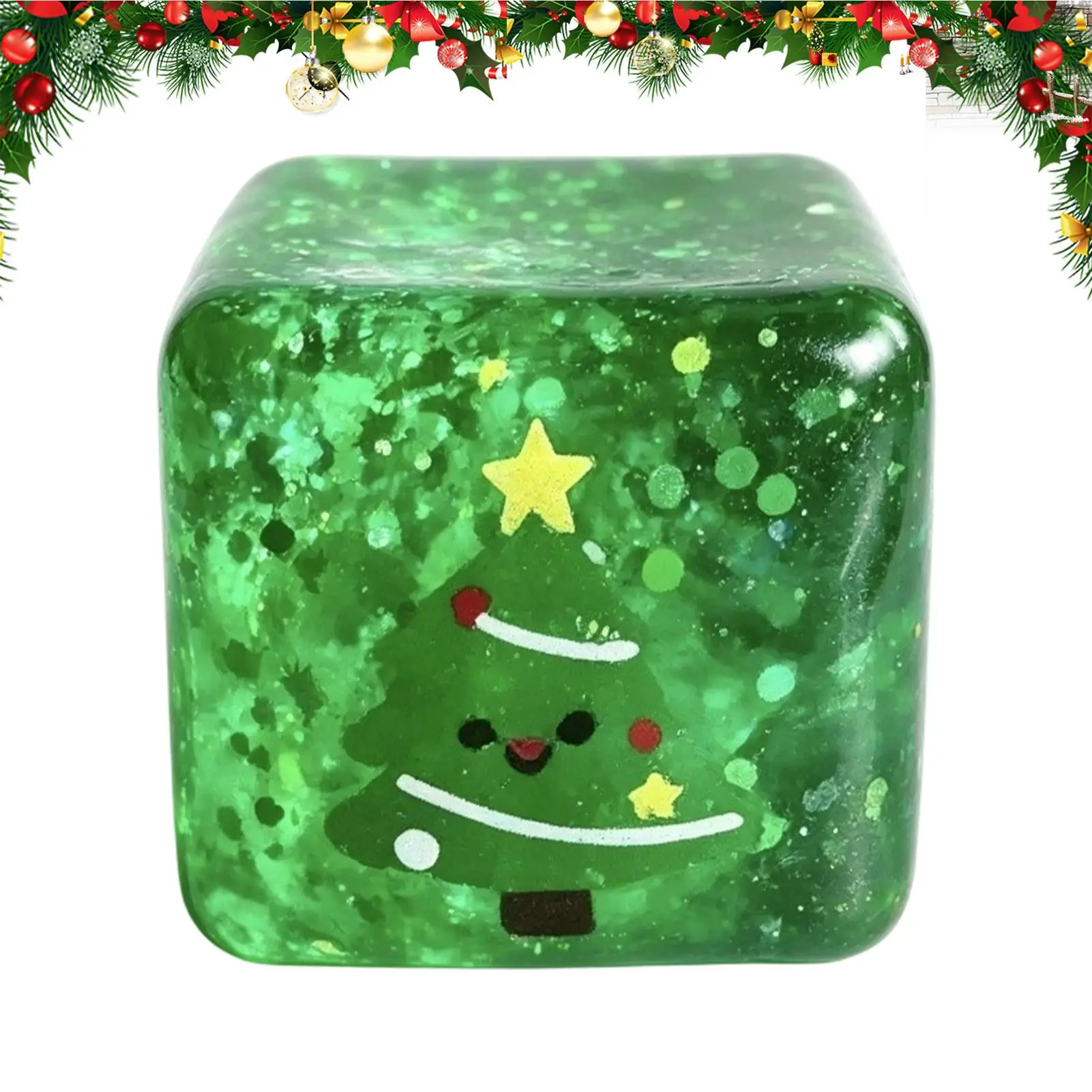 Christmas Fidget Toys Christmas Santa Snowman Sensory Cube Game Realistic Fidget Squeeze Toy For Kids Adults Family Friends