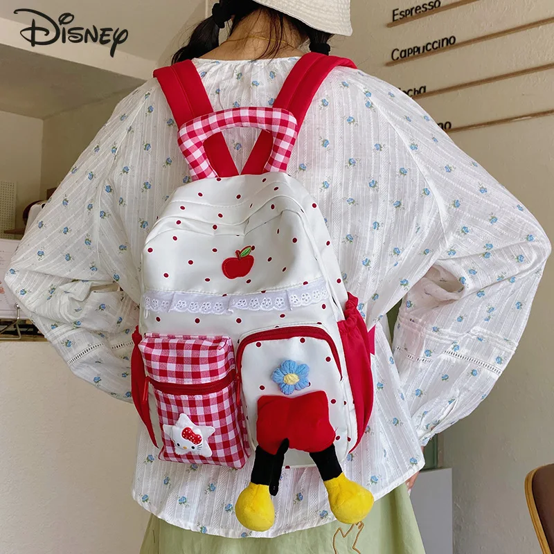 Disney Mickey New Student Backpack Fashion High Quality Women's Backpack Cartoon Large Capacity Women's Travel Backpack