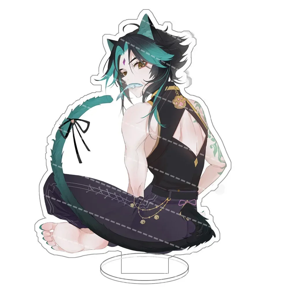 Anime Peripheral Genshin Impact Xiao Venti Wanderer Acrylic Stand Figure Decoration Desktop Ornaments Accessory Symbol Xmas Gift