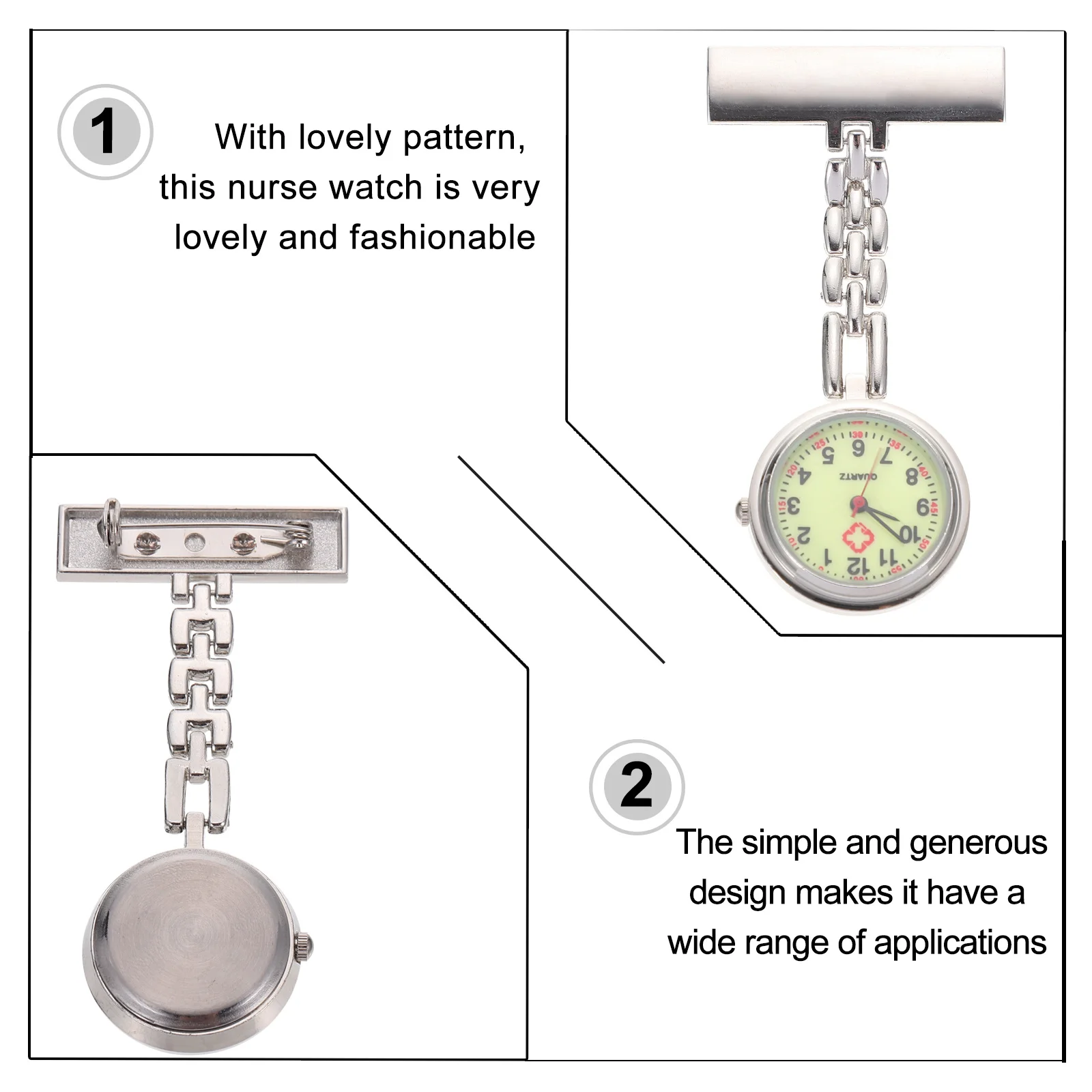 

Luminous Pocket For Nurses Quartz Clip-On Nurse Hanging Watch Student Luminous Quartz Pocket Watch Clip-On Design