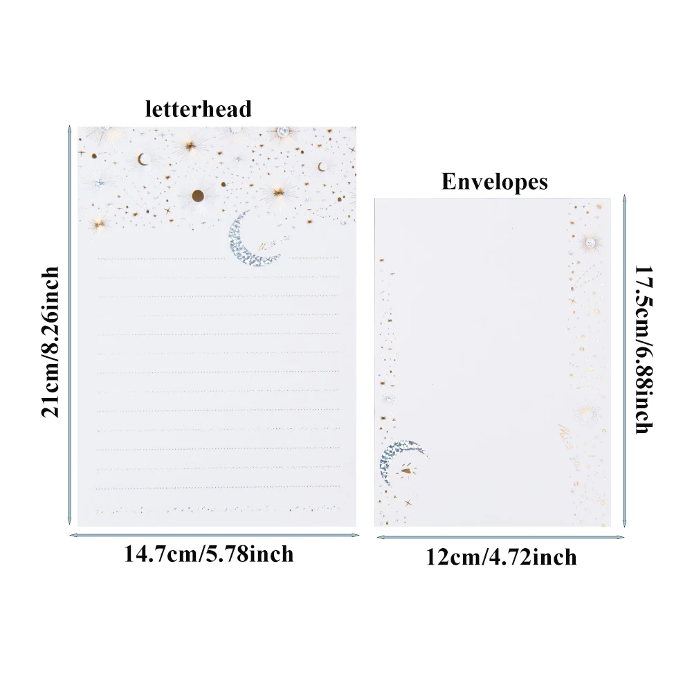 9pcs starry sky Letterhead Envelope Set Creative New Year Blessing Holiday Gift Message Luxury Dinner Wedding Invitation Card