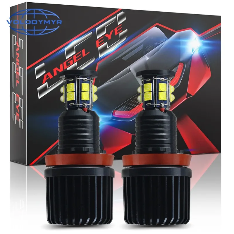 

2Pcs H11 LED Car Headlight Bulb for Angel Eyes 120W Super White 6000k Ring LED Light for BMW 5 Series E60 (LCI) Super Bright