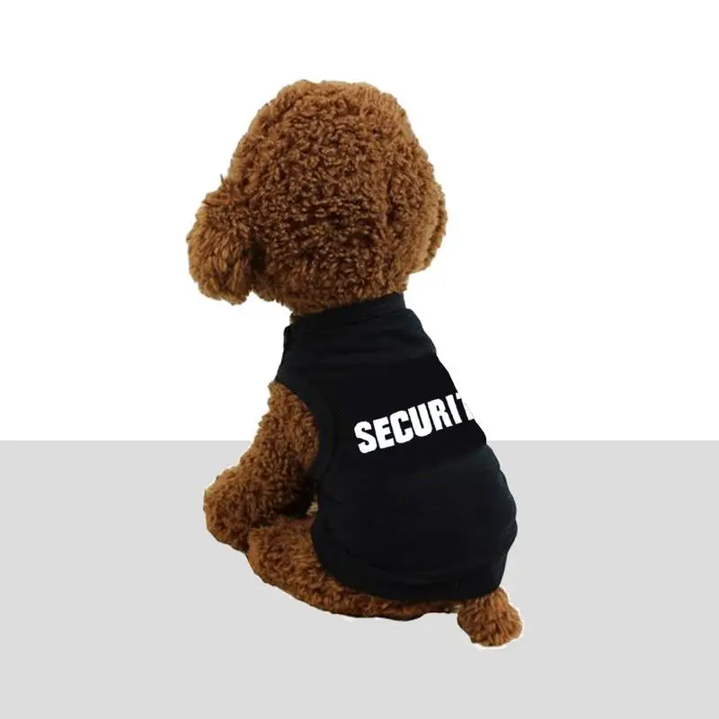 Dog T-shirt Dog Shirt for Small Dogs Boy Summer Clothes Cotton Security Dog Shirt Male Pet Outfits Cat Clothing Security Vest