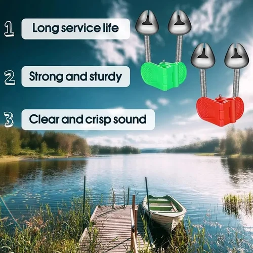 Imagen 2 del producto Caña de mar, campana de pesca en espiral, refuerzo de remache, doble anillo, alarma, Clip de plástico, hebilla, campana de pesca de pescado