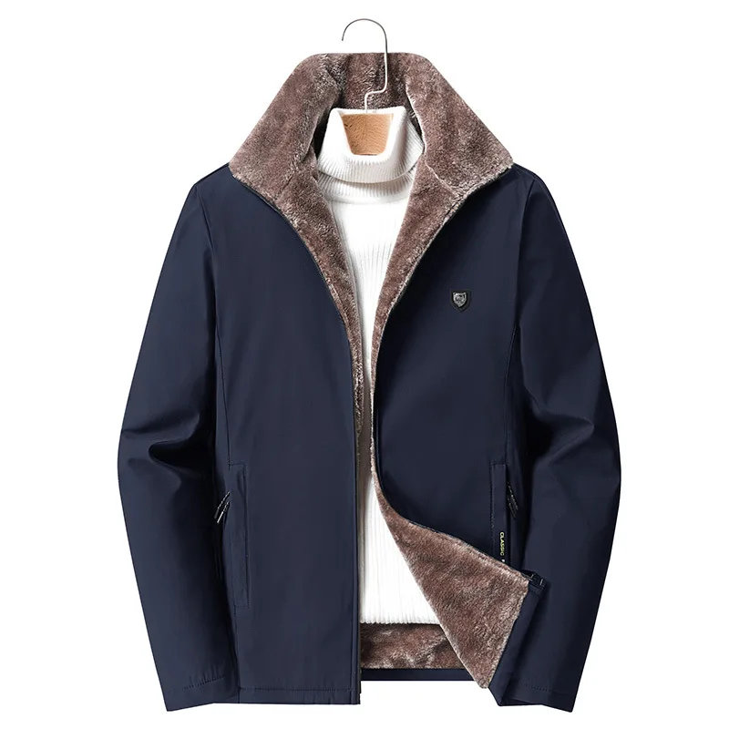Men's Large Size Winter Padded Jackets Coat Fur Big 8xl 7xl 6xl Lightweight Male Fleece Warm Outwear Fleece-Lined Mens Clothing