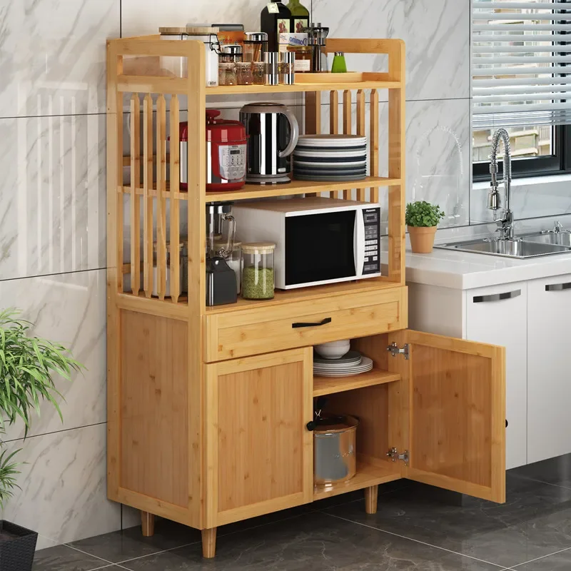 Kitchen sideboard household storage solid wood small cabinet tea cupboard simple multifunctional storage cabinet shelf