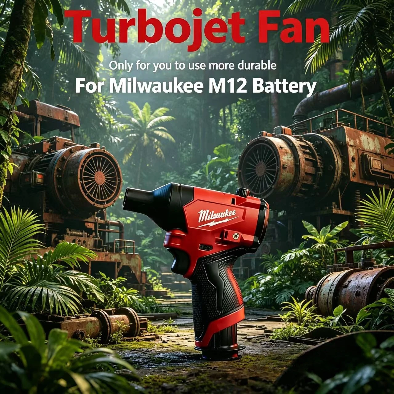 

Cordless Turbo Jet Fan 160000 RPM Brushless Electric Blower | High Speed Portable Air Duster Compatible with M12 Battery for Cle