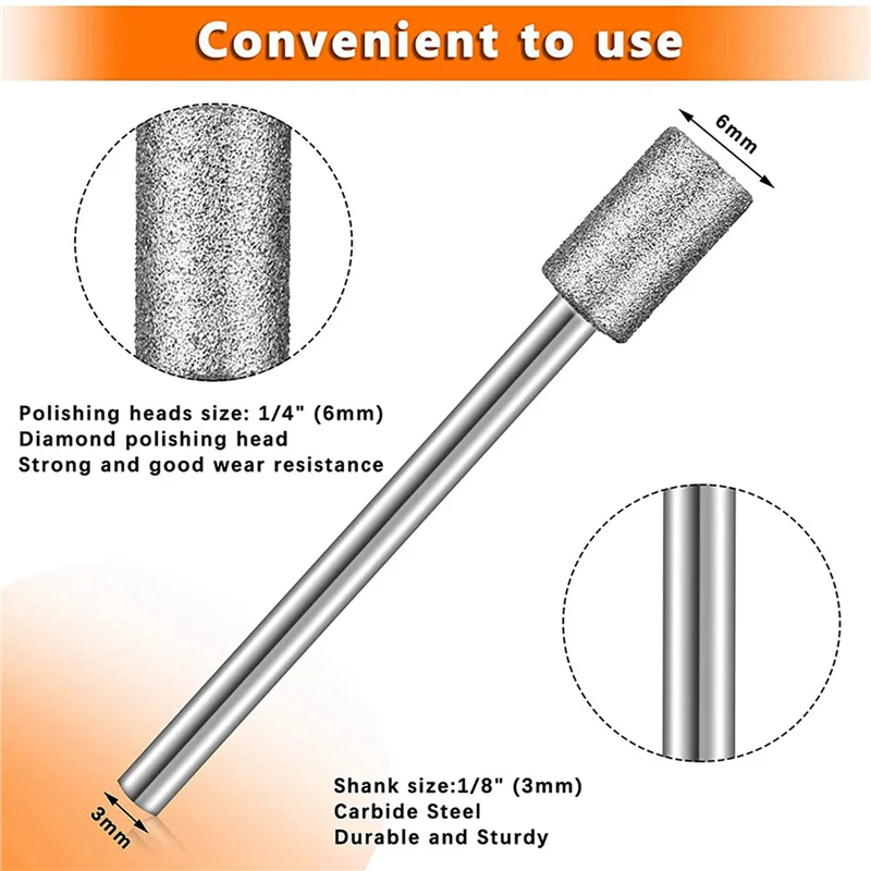 

WCS-80 Pieces Diamond Burr Bits Stone Carving Set For Dremel Rotary Tool With 1/8 Inch Shank For Polishing Engraving Stone