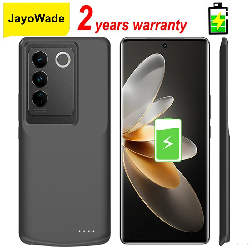 JayoWade Power Bank Cover For VIVO V27 Pro 5G Battery Cases 6800mAh Charger Battery Powerbank Cover For VIVO V27 Charging Case