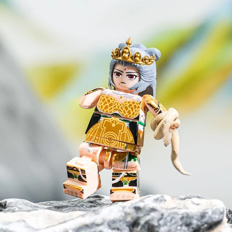 Black Myth Wukong Female Version of The Four Heavenly Kings Magic Gift Tide Play Building Blocks People Model Ornament Toy Gift