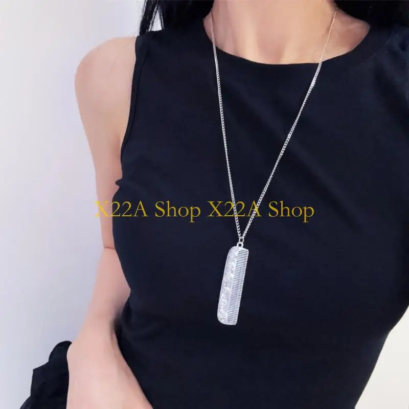 

Unique Elegant Silver Comb Pendant Necklace Accessory for a Cool Personalize Look