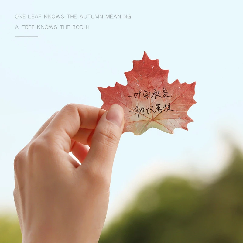 30pcs Fallen Leaf Note Self-stick Notes Schedule Self Adhesive Memo Pad Sticky Bookmark Planner Sticker Office School supplies