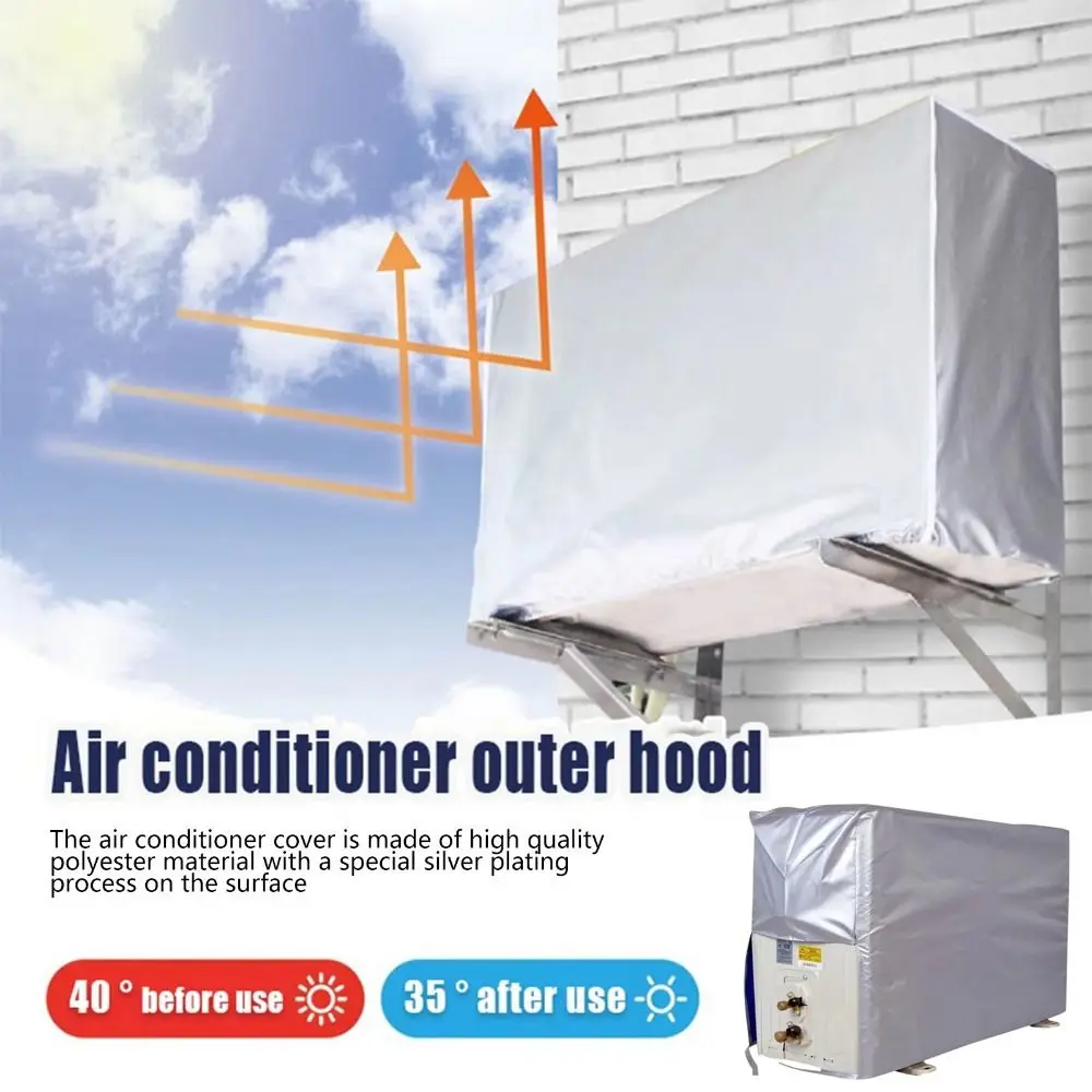 Waterproofs Silver Air Conditioner Cover Multisize Air Conditioner Protective Cleaning Bag Outdoor