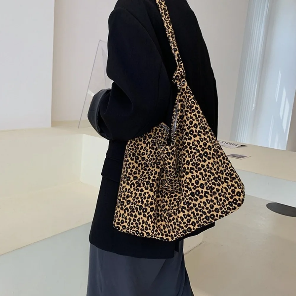 

Модная тканевая сумка через плечо с леопардовым принтом, корейский стиль, сумка-мессенджер, холщовая сумка, большая вместительная женская сумка для покупок