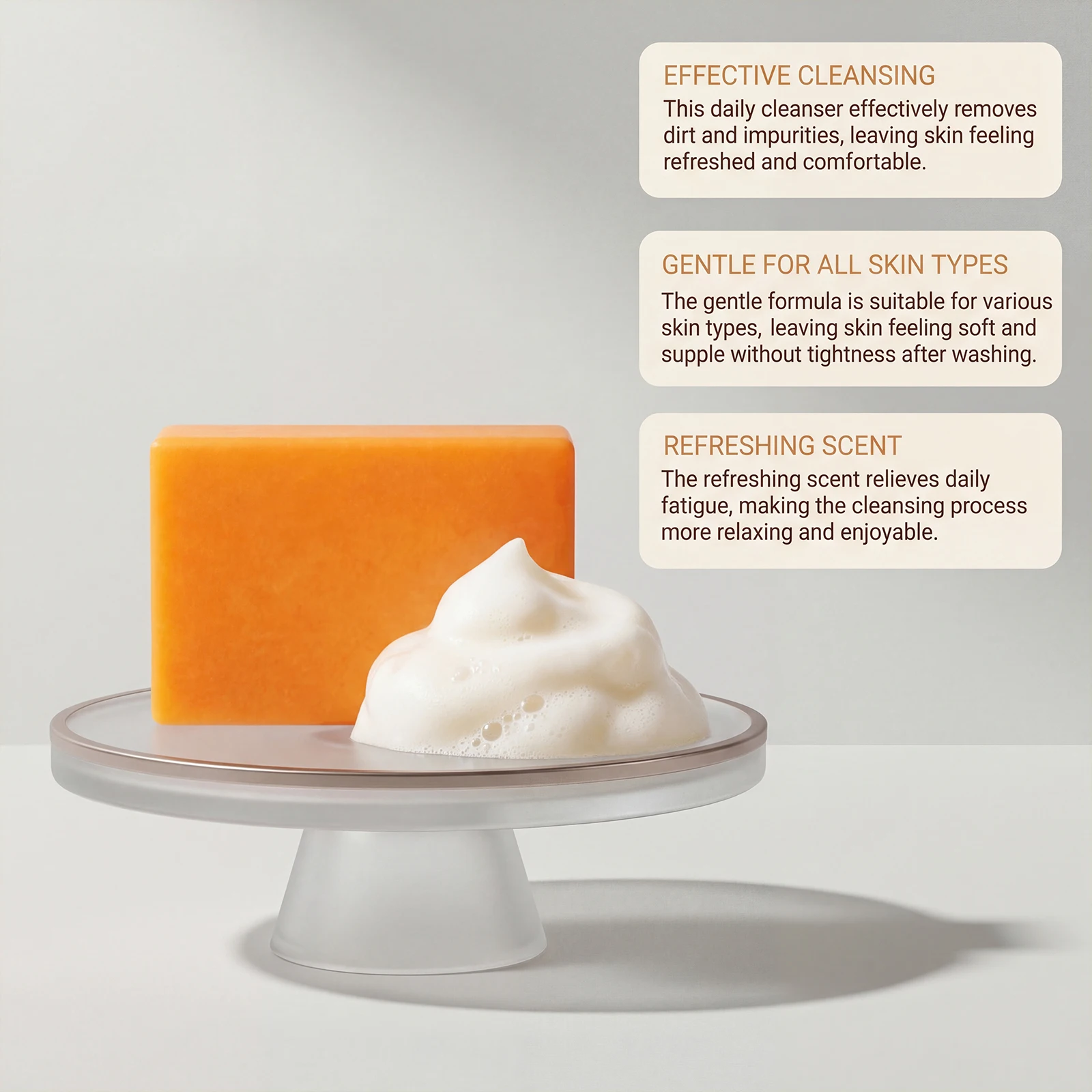 Persimmon Fruit Bath Soap Bar Gentle Daily Body Skin Cleansing Moisturizing Shower Soap For Women Men Fresh Scent Deodorizing