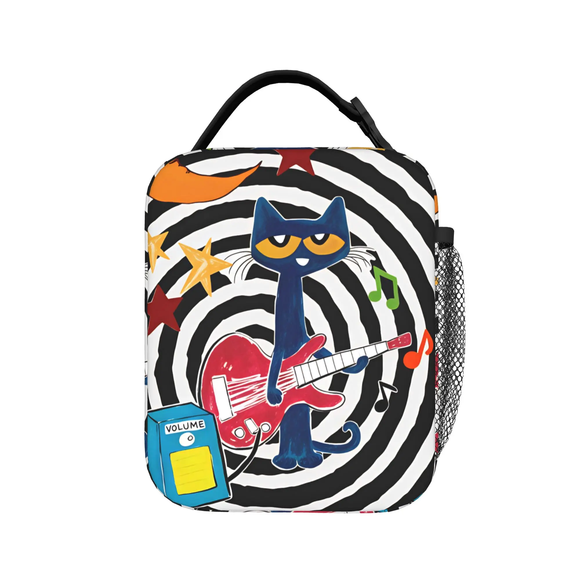 Pete  Cat   Lunch Bag For Child  Print Lunch Box Casual School Cooler Bag Portable Waterproof Thermal Lunch Bags