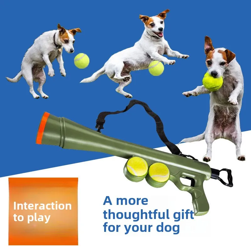 Pet Dog Toy Serve Gun Dog Training Throw Launcher Pet Outdoor Tennis Launch Interactive Educational Toy