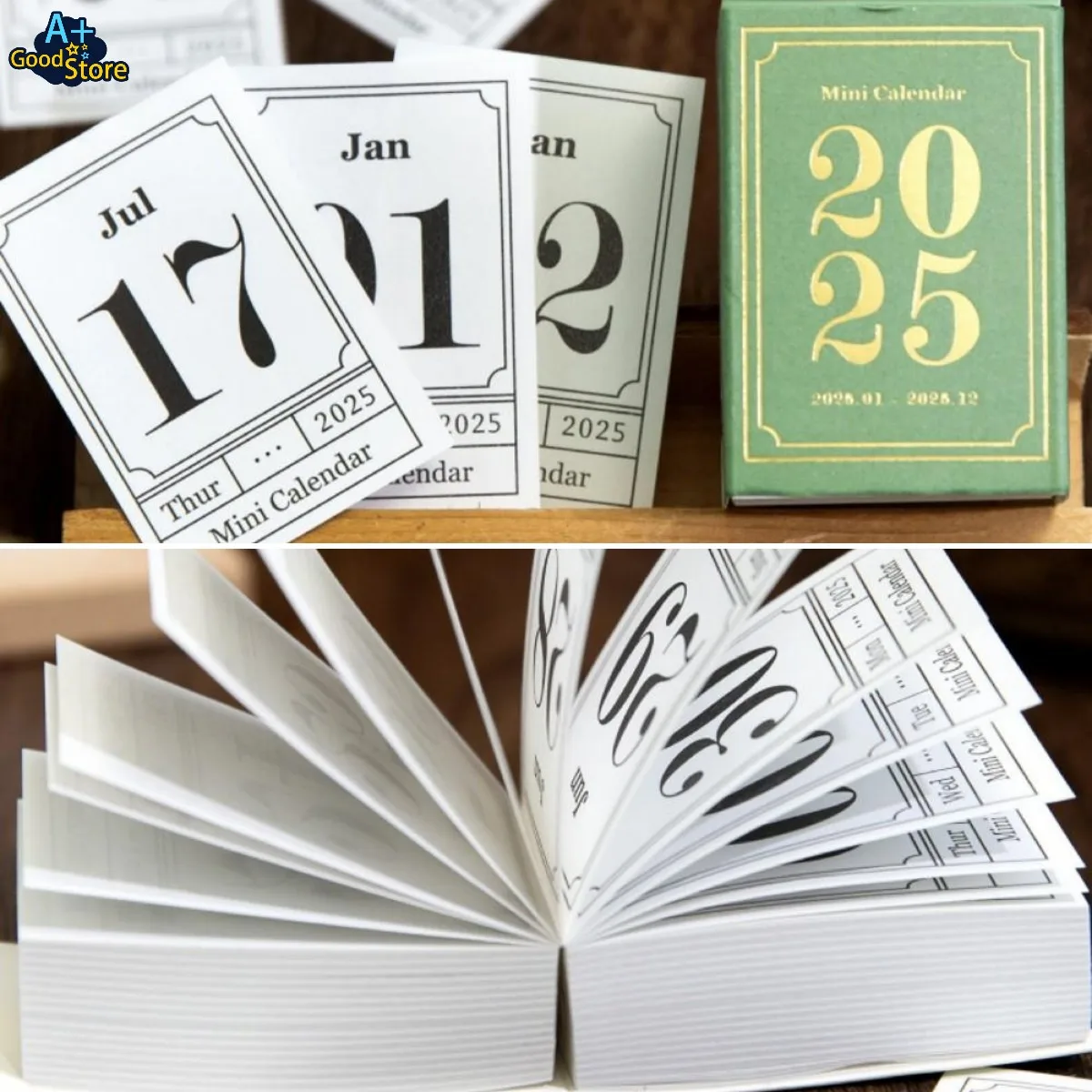 2025 Desk Calendar Mini Tearable Material Paper Vintage Calendars Book Diy Scrapbook Journal Planner Decoration Office Supplies