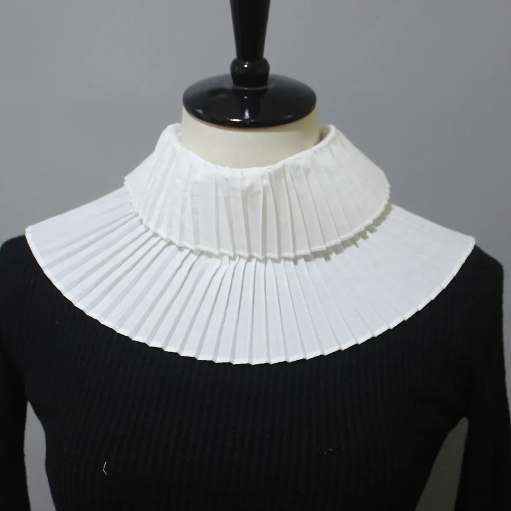 Ralph collar retro exaggerated fake collar cotton pleated decorative collar stage performance shawl collar