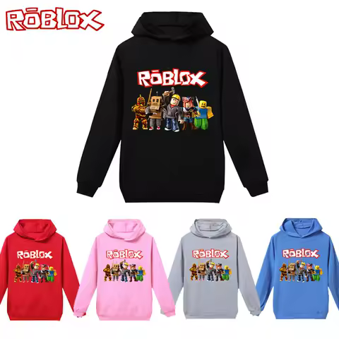 Game ROBLOX Cartoon Children Costume Spring Boy Hoodie Kid Clothes Funny Hoodies for Teen Girls 2-14Y ROBLOX Baby Boy Sweatshirt