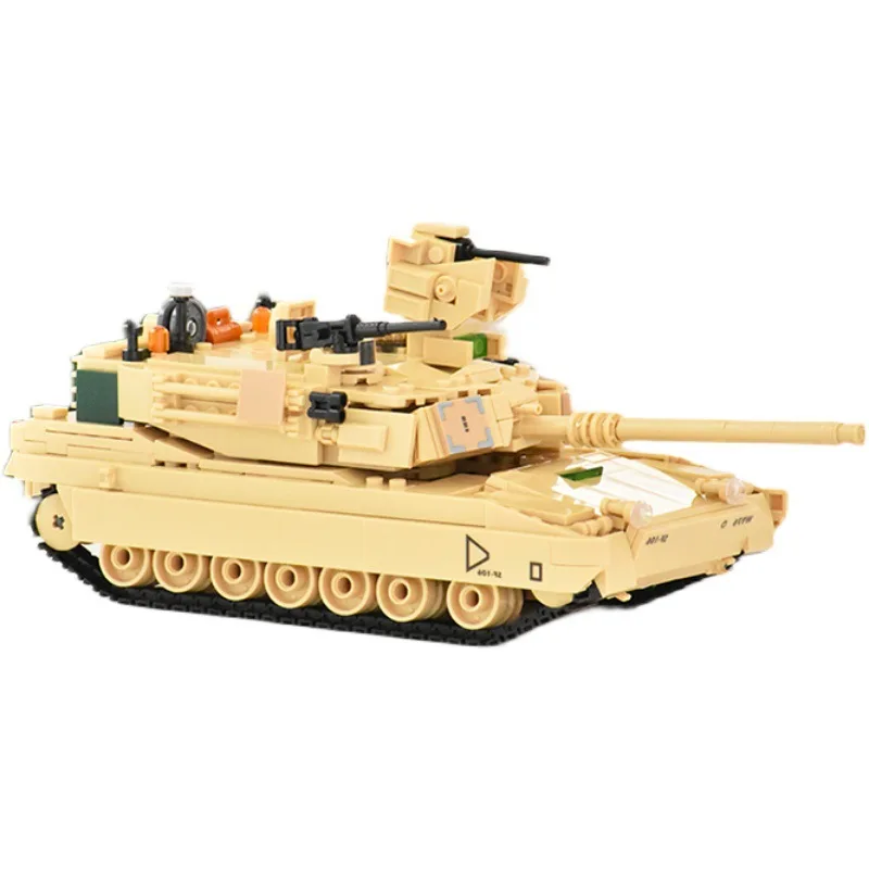 

Sluban 1/35 Scale WW2 Military M1A2 Abrams Main Battle Tank Vehicle Model Building Blocks Kids Boy Educational Bricks Toys Gift