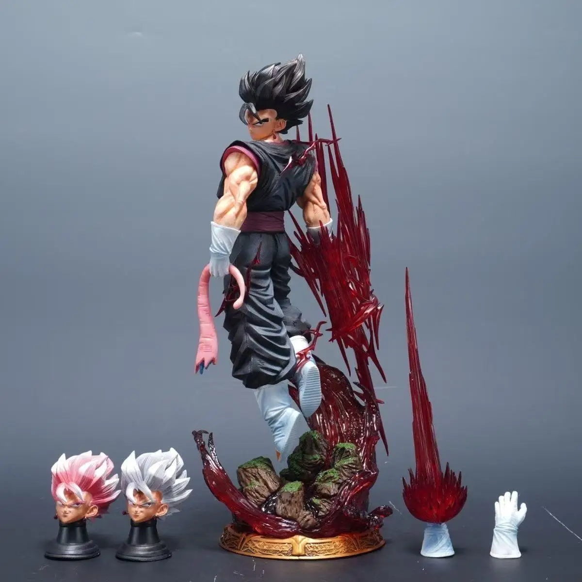 40 cm/15.75 inch Dragon Ball Z Vegetto Figuur 3 Heads Vervangen Super Saiyan Action Figure Gk Standbeeld Collectie model Speelgoed Geschenken