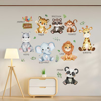 Animal English Stickers Room Living Room Background Wall Decorative Wall Stickers Self Adhesive