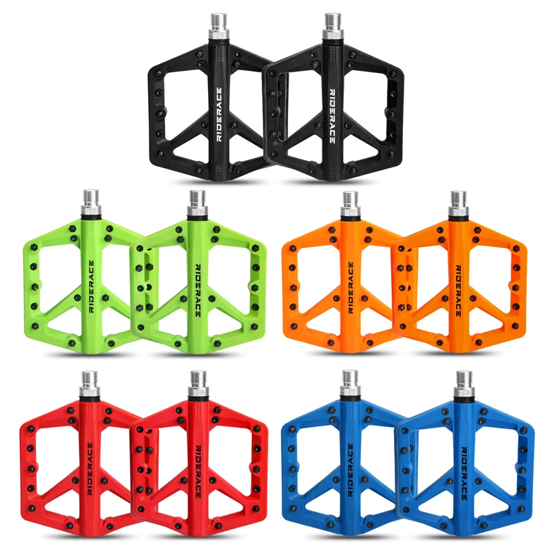 AliExpress riderace Ultralight Sealed Bearings Bike Pedals Nylon Anti-Slip Footboard Wide Flat Platform MTB Road Bicycle Pedals Cycling Accessories