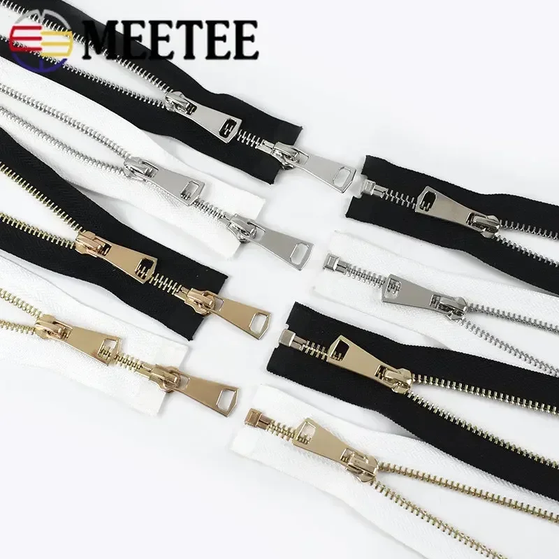 1Pc 5# 60-150cm Open End Single/Double Sliders Metal Zipper For Sewing Jacket Coat Zippers Down Zips Repair Kit DIY Accessories