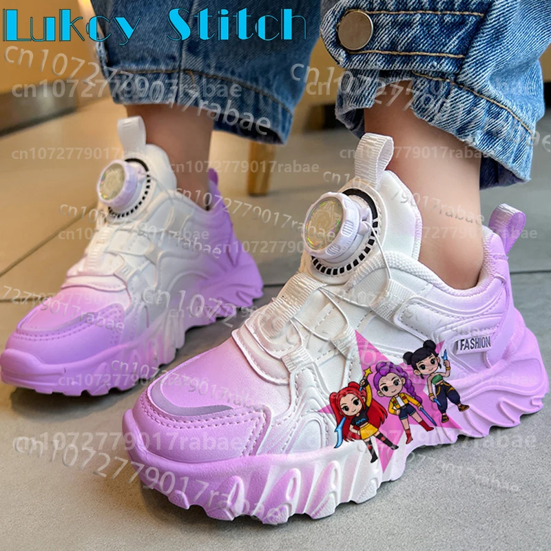 

KPop Demon Hunters series White Youth student children shoes Lovely thick sole Sports basketball shoes kids birthday gift