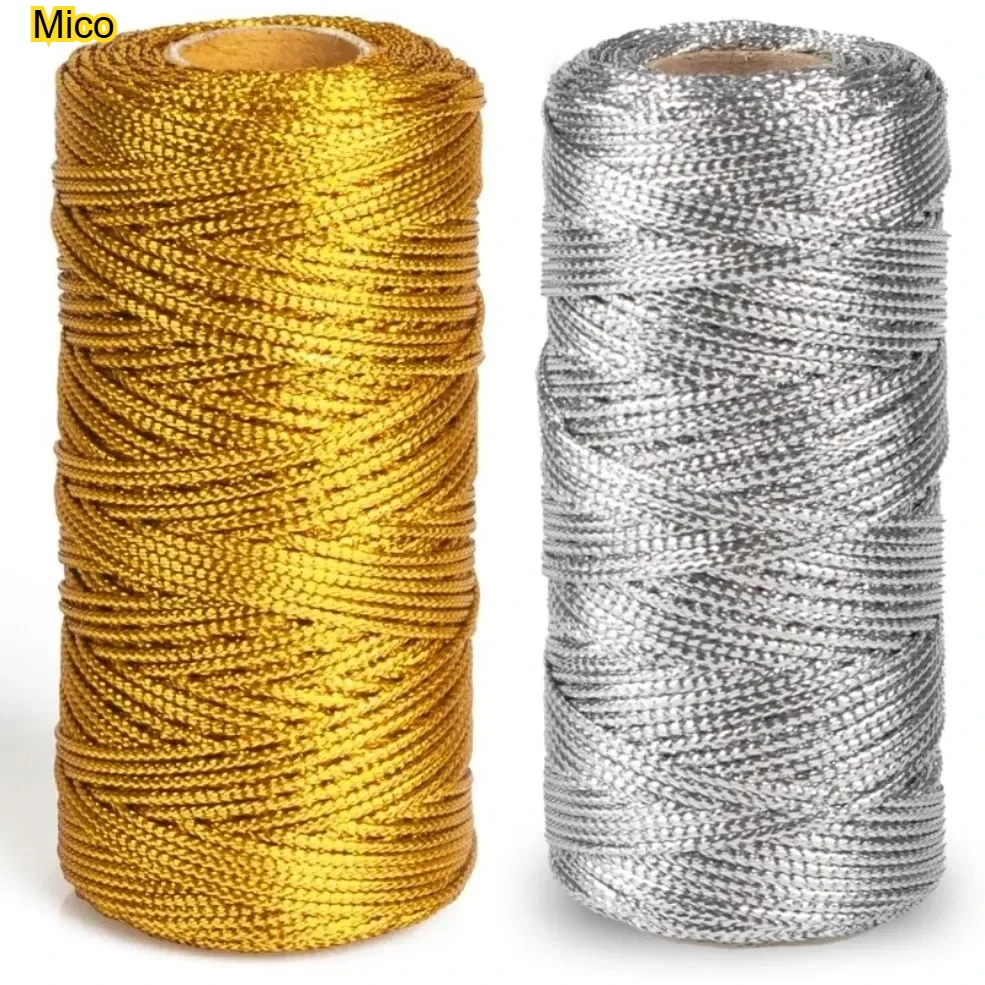 

1.5mm 100M Gold Silver Macrame Cord Rope String for DIY Sewing Crafts Jewelry Making Gift Wrapping