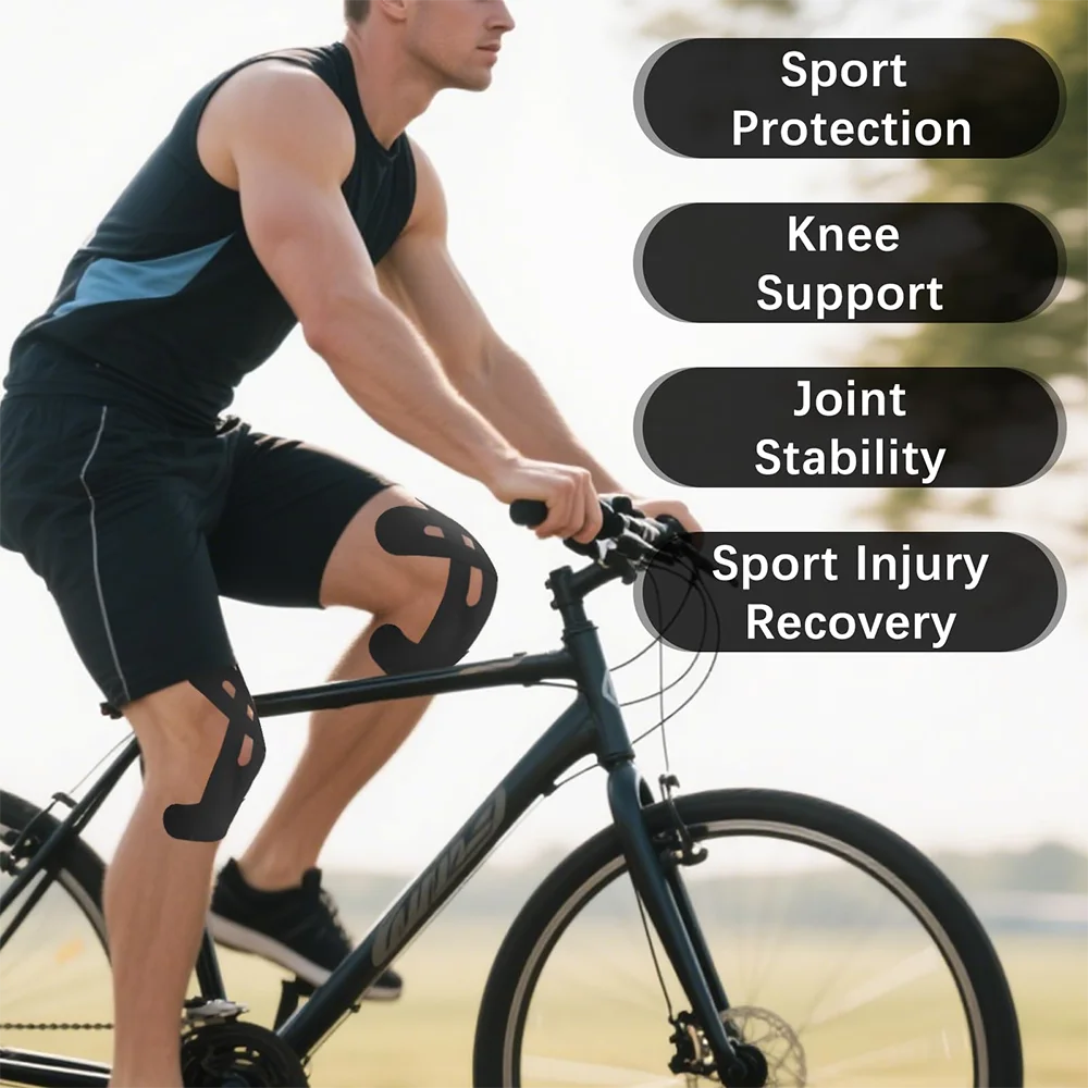 10pcs Kinesiology Tape for Knees, Knee Support & Stability, Knee Pain Relief Athletic Tape - Waterproof & Elastic, Breathable view 5