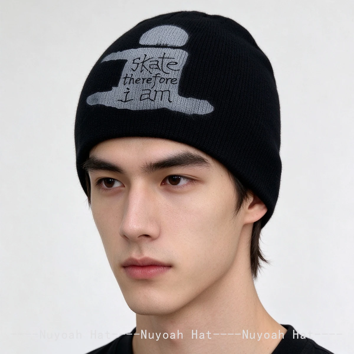 New Men Women Street Cartoon Spray Painted Character Letter Knitted Hats Warm Personal Versatile Color Block Beanies Fashion Ins 4