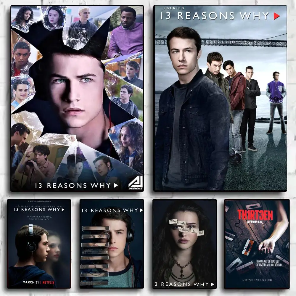 13 R-Roasons Why ملصقات ملصقات HD مقاومة للماء لوحة فنية جدارية لغرفة النوم وغرفة المعيشة ديكور المنزل هدية تزيين