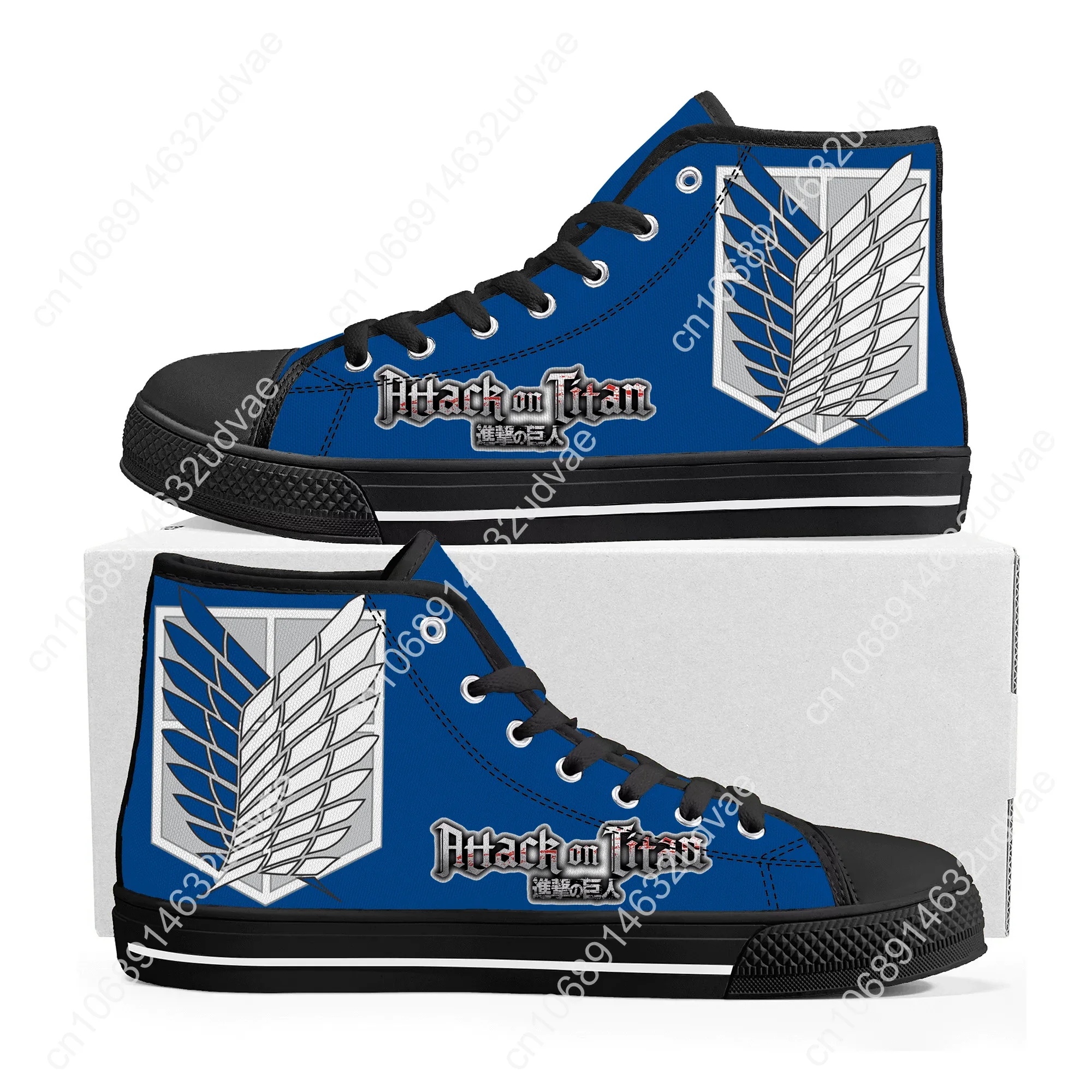 Unisex Anime Manga High Top Sneakers, Ataque em Titan, Levi Ackerman, Teenager Canvas Sneaker, Sapatos Personalizados para Casais