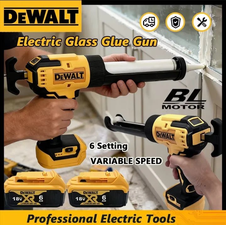 

Аккумуляторный электрический пистолет для герметика DeWalt 20V, 6 скоростей, для дверей, окон, стекла, с LED-подсветкой