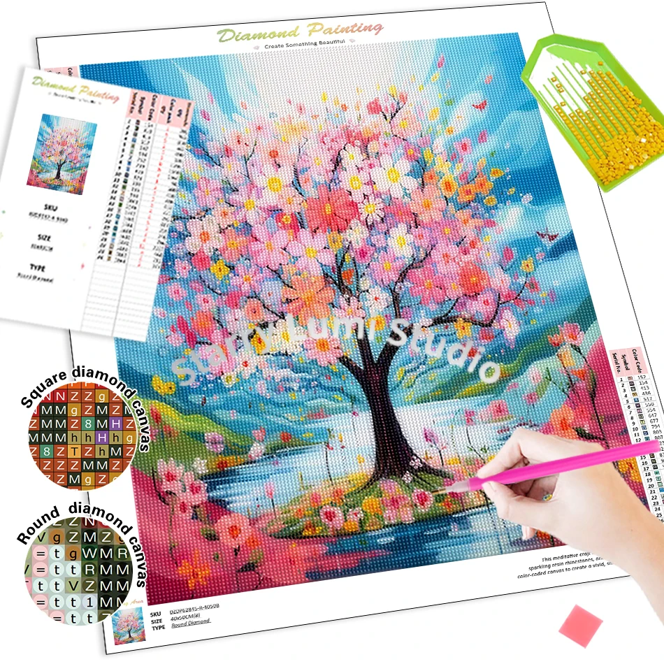 Diamond Painting Kit Completo Color Abstract Tree For Adults 5D Diamond Pictures Cross Stitch Kits Embroidery Home Decor